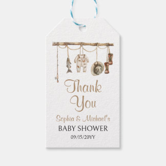Een kleine visser baby shower cadeaulabel