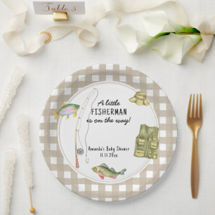 Een kleine visser is op weg Baby Shower Papieren Bordje