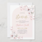 Een kleine vlinder Baby shower meisje uitnodiging (Voorkant)