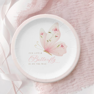 Een Kleine Vlinder Baby Shower Papieren Bordje