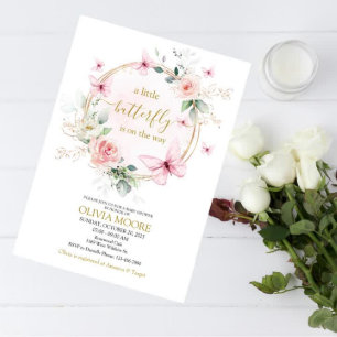 Een kleine vlinder baby shower uitnodiging