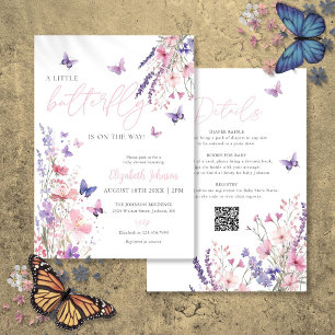 Een Kleine Vlinder Bloemige Baby Shower All In One Kaart