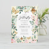 Een kleine vlinder is onderweg Baby shower Kaart (Staand voorkant)