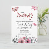 Een kleine vlinder is onderweg Baby shower Kaart (Staand voorkant)