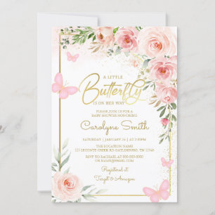 Een kleine vlinder is onderweg Baby shower Kaart