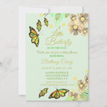 Een kleine vlinder is onderweg Floral Baby Showe