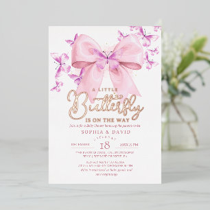 Een Kleine Vlinder Is Op Weg Baby Shower Folie Uitnodiging