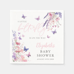 Een Kleine Vlinder Wilde Bloemen Bloem Baby Shower Servet