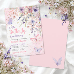 Een Kleine Vlinder Wildflower Baby Shower Kaart