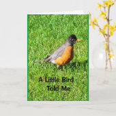 Een kleine vogel vertelde me dat het jouw verjaard kaart (Gele Bloem)