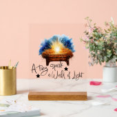 Een kleine vonk in een wereld van Lichtkribbe Kers Acryl Bord (Huwelijk)