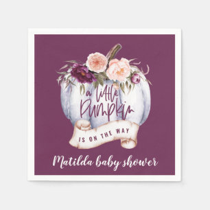 Een kleine waterverf herfst baby shower servet