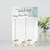 Een kleine Wilde Baby noem Race Baby shower Game (Staand voorkant)