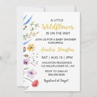 Een Kleine Wilde Bloem Baby Shower Kaart