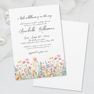 Een Kleine Wilde Bloem Bloemen Baby Shower Kaart