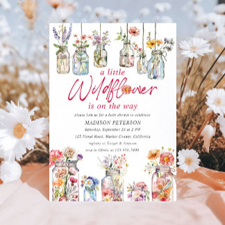 Een Kleine Wilde Bloem Bloemenvazen Baby Shower Kaart