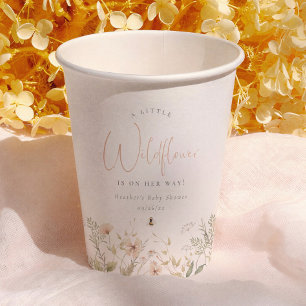 Een Kleine Wilde Bloem Boho Meisje Baby Shower Papieren Bekers