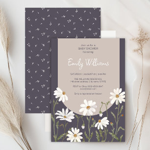 Een kleine wilde bloem daisy baby shower uitnodigi kaart