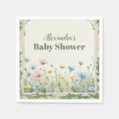 Een kleine wilde bloem meisje Baby shower I Servet (Voorkant)