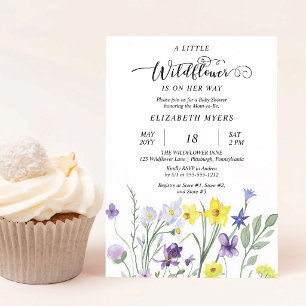 Een Kleine Wilde Bloem Meisje Baby Shower Kaart