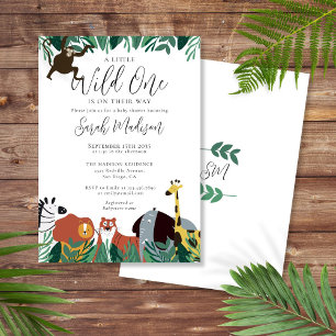 Een Kleine Wilde Safari Dieren Baby Shower Kaart