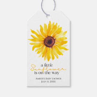 Een kleine zonnebloem is op weg naar het Label van Cadeaulabel