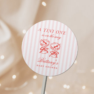 Een kleintje is op komst Baby Shower Ronde Sticker