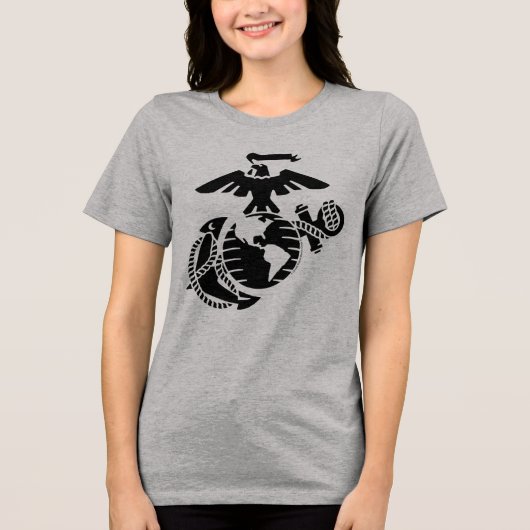 Eén kleur EGA - zwart Tri-Blend Shirt (Voorkant)