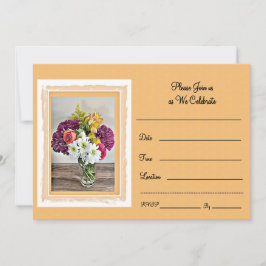 Een kleurrijk boeket op fel Sinaasappel Feestdagenkaart