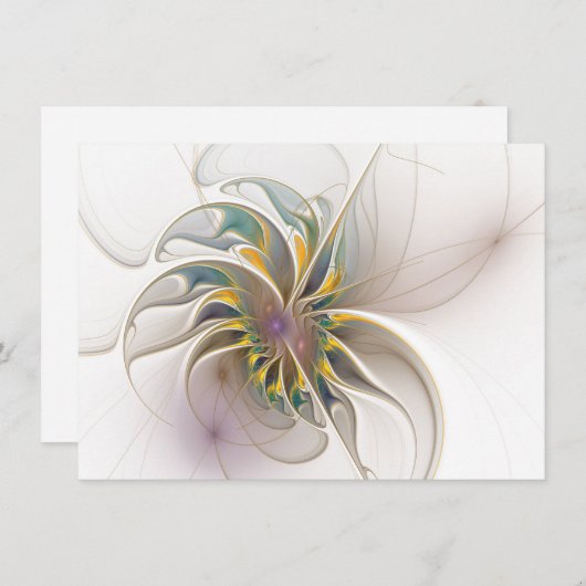 Een kleurrijk fractaal ornament. Abstracte bloem (Voorkant / Achterkant)