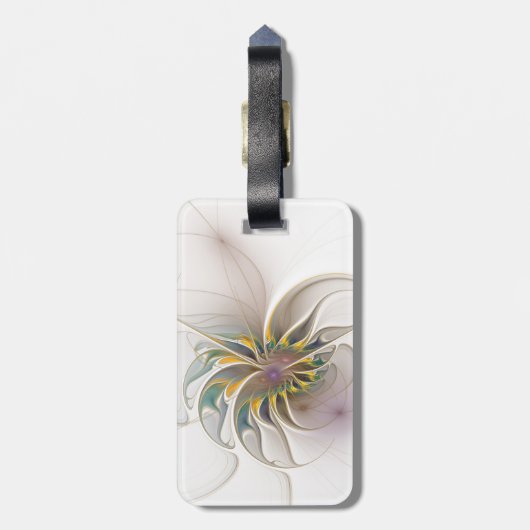 Een kleurrijk fractaal ornament. Abstracte bloem Bagagelabel (Achterkant verticaal)