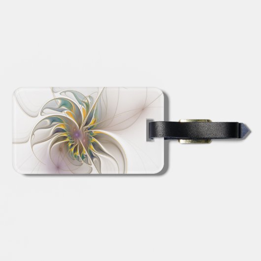 Een kleurrijk fractaal ornament. Abstracte bloem Bagagelabel (Achterkant horizontaal)