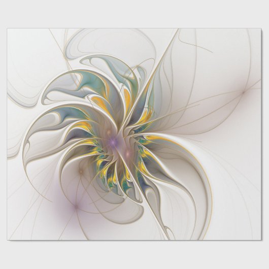 Een kleurrijk fractaal ornament. Abstracte bloem Cadeaupapier (Vlak)