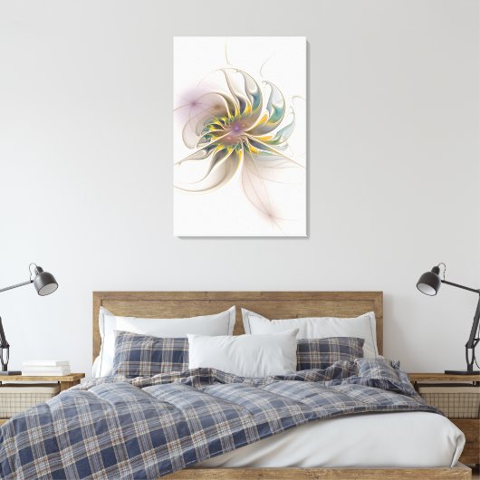 Een kleurrijk fractaal ornament. Abstracte bloem Canvas Afdruk (Insitu (Slaapkamer))