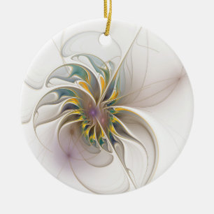 Een kleurrijk fractaal ornament. Abstracte bloem Keramisch Ornament