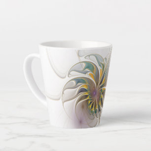 Een kleurrijk fractaal ornament. Abstracte bloem Latte Mok