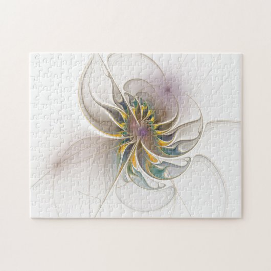 Een kleurrijk fractaal ornament. Abstracte bloem Legpuzzel (Horizontaal)