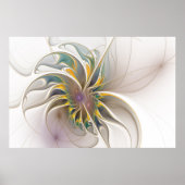 Een kleurrijk fractaal ornament. Abstracte bloem Poster (Voorkant)