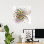 Een kleurrijk fractaal ornament. Abstracte bloem Poster (Thuiskantoor)