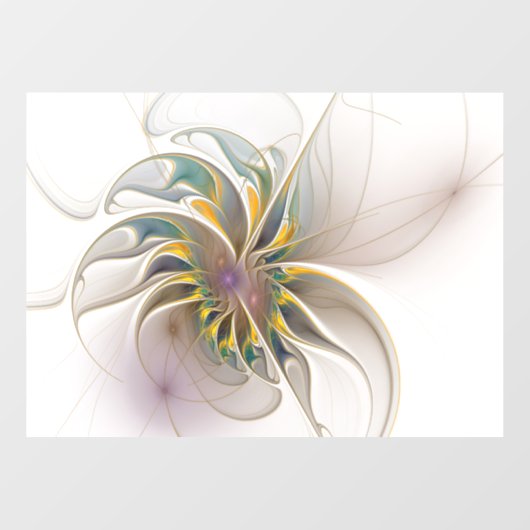Een kleurrijk fractaal ornament. Abstracte bloem Raamsticker (Vel)