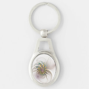 Een kleurrijk fractaal ornament. Abstracte bloem Sleutelhanger