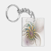 Een kleurrijk fractaal ornament. Abstracte bloem Sleutelhanger (Voorkant Links)