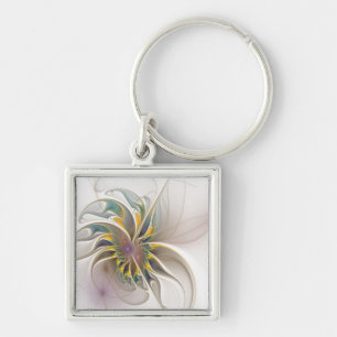 Een kleurrijk fractaal ornament. Abstracte bloem Sleutelhanger