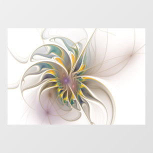 Een kleurrijk fractal siervoorwerp. Abstracte bloe Raamsticker