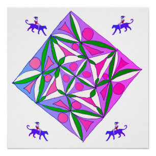 Een kleurrijk geometrisch patroon perfect poster