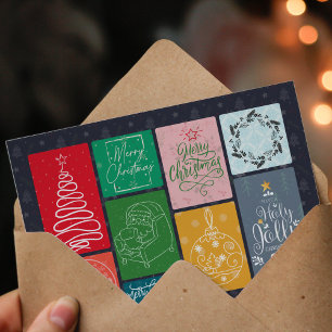 Een kleurrijk Merry Christmas Briefkaart