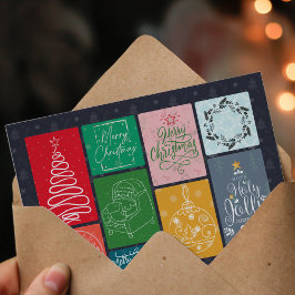 Een kleurrijk Merry Christmas Briefkaart