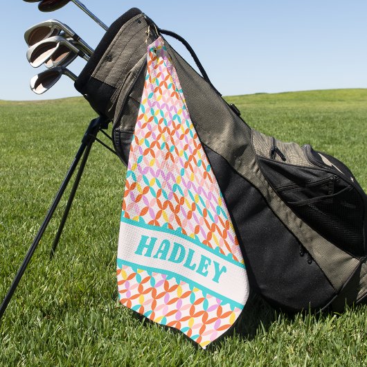 Een kleurrijk  patroon golfhanddoek