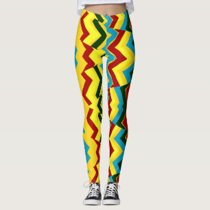 Een kleurrijk zigzagpatroon "Ratti_Creative_Arts" Leggings