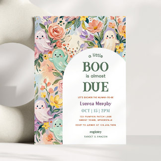 Een Kleurrijke Bloemige Halloween Baby Shower Kaart